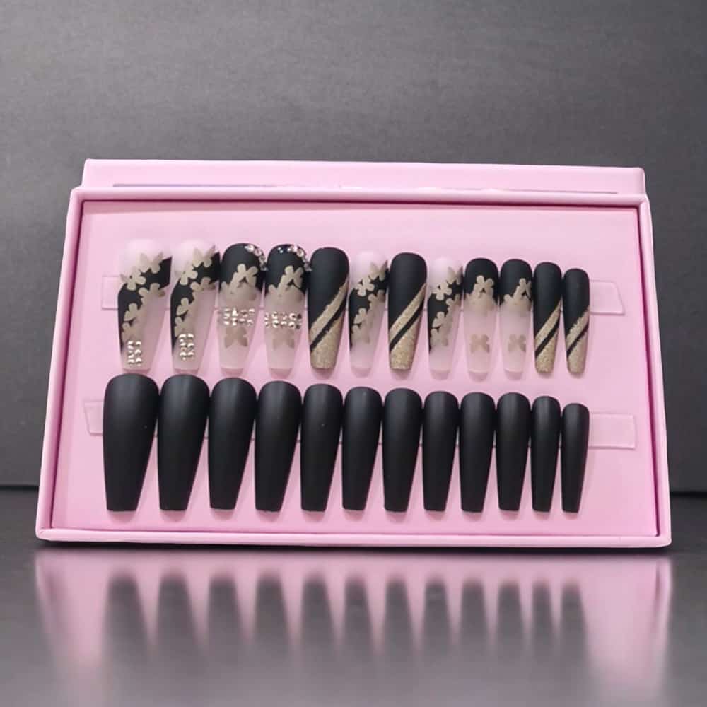 24 Pcs Black Matte Perfection – O.two.o Nail Polish For A Luxe Look | Best Nails For Women